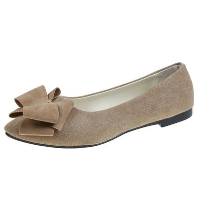 Cipők női íj Női lapos, zsugorított, sekély szájú hegyes lapos cipők női tavaszi nyár koreai stílusú női cipők