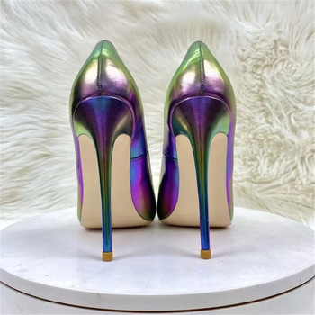 Laser Gradient Matte Γυναικεία ψηλοτάκουνα παπούτσια με ψηλά τακούνια σχεδιαστής μόδας Σέξι slip on Stiletto Pumps για πάρτι γάμου