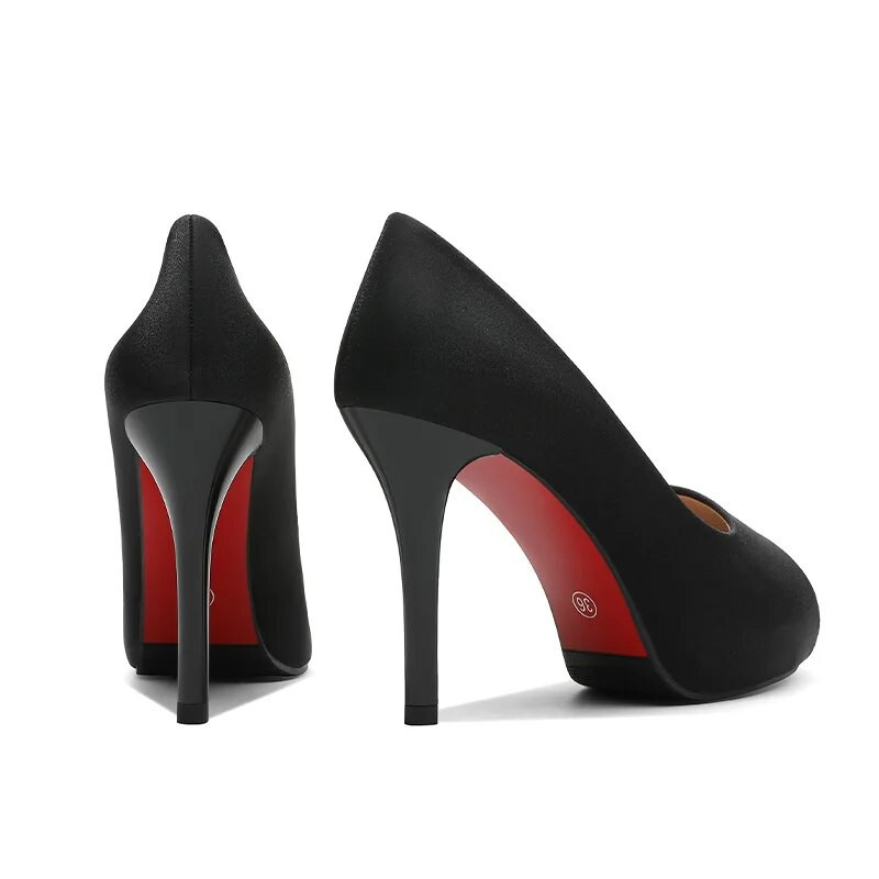 Moteriški aukštakulniai vakarėliams skirtos platformos batai žuvies burnos spyruokliniai pompai Moteriški atviri pirštai, ploni kulniukai, moteriška suknelė, maži 32 dydžio batai