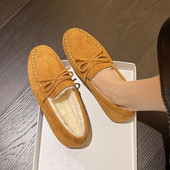 2023 m. Nauji moteriški plokšti batai Nauji madingi lankeliai plius aksominiai šilti moteriški laisvalaikio užsegami batai Didelio dydžio žieminiai batai 35–43