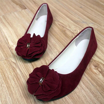 Maogu Women Fashion Ballerina Flat Shoes Ladies Sweet Flower Footwear Sapatos Feminino Дамски балетни обувки 2023 Пролет Есен Червени