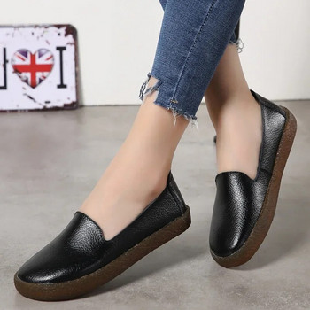 Дамски обувки с равни обувки Мокасини Дамски обувки с равни обувки от естествена кожа Дамски обувки с равни обувки Дамски мокасини Обувки с голям размер 35-43