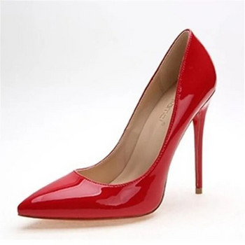 2022 Плюс размер 34-44 ГОРЕЩИ дамски обувки с остър връх Помпи Лачена рокля с високи токчета Обувки-лодка Сватбени обувки Zapatos Mujer