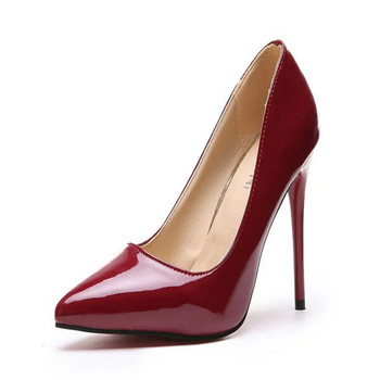 2022 Плюс размер 34-44 ГОРЕЩИ дамски обувки с остър връх Помпи Лачена рокля с високи токчета Обувки-лодка Сватбени обувки Zapatos Mujer