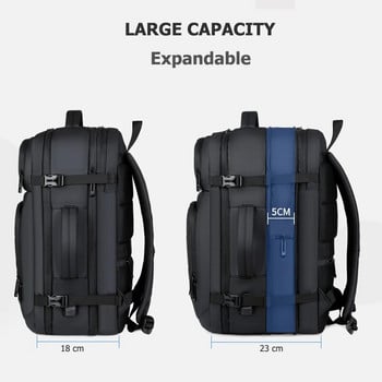 CROSSTEN 40L разширяеми раници с голям капацитет USB зареждане 17 инчови чанти за лаптоп Водоустойчива многофункционална бизнес чанта за пътуване
