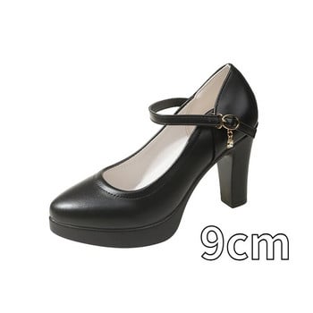 Дамски помпи 2024 Пролет Нова мода Офис обувки на платформа Дамски плътни кръгли пръсти Секси дизайнерски помпи Дамски Zapatos De Mujer
