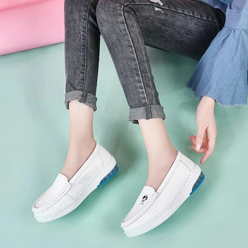 Γυναικεία παπούτσια για περπάτημα BEYARNE sneakers 2021 νέα δερμάτινα παπούτσια νοσοκόμας λευκό μαξιλάρι μαλακή σόλα παπούτσια νοσοκόμας άνετα νοσοκομειακή εργασία