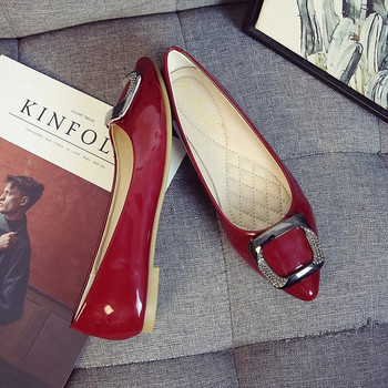 2024 Модни пролетни дамски обувки Kawaii с остри кристали с квадратна катарама Дизайнерски банкетни обувки тип лодка Голям размер 31-43