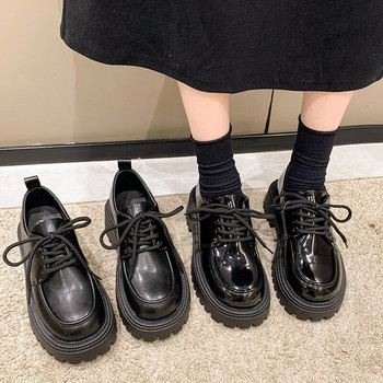 Rimocy Chunky Πλατφόρμα Oxfords Γυναικεία παπούτσια 2023 Φθινοπωρινά αντιολισθητικά κορδόνια γυναικεία γοτθικά παπούτσια με χοντρό πάτο λουστρίνι