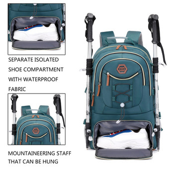 Туристическа раница, туристическа раница за къмпинг на открито, мъжка и дамска водоустойчива чанта за планинарство 40L, може да побере 17-инчов лаптоп