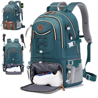 Pėsčiųjų kuprinė, lauko stovyklavimo kelioninė kuprinė, vyriškas ir moteriškas 40 l vandeniui atsparus alpinizmo krepšys, telpa 17 colių nešiojamas kompiuteris