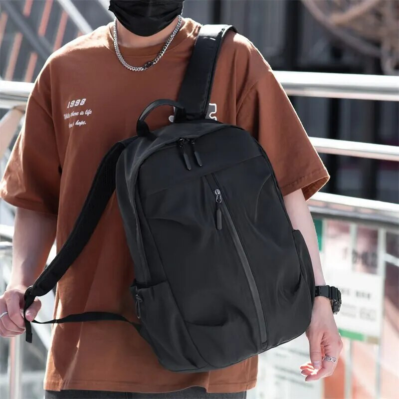 Vyrų ir moterų universali klasikinė universali vienspalvė kuprinė studentams, didelės talpos krepšys per petį