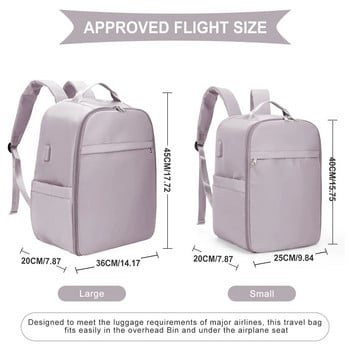 Раница за ръчен багаж Likros за ръчна чанта Ryanair 40x20x25, олекотена раница за пътуване в самолет Easyjet 45x36x20