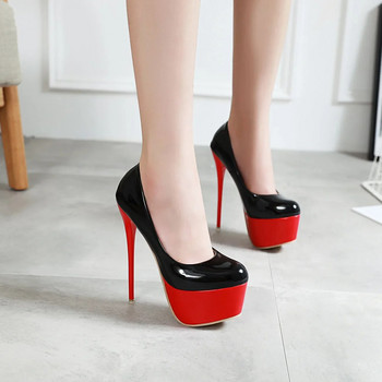 Дамски сладки обувки с високи токчета с каишка с остри пръсти Дамски готини червени парти обувки на ток Тънки обувки на супер висока платформа Zapatos Mujer