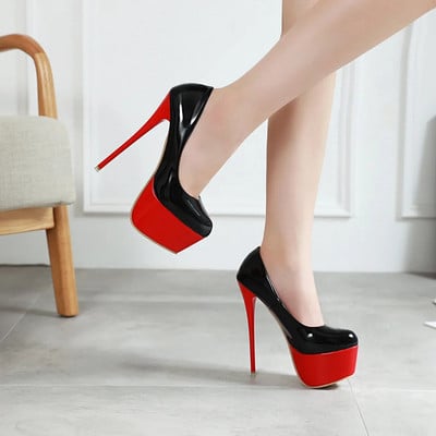 Γυναικείες γόβες στιλέτο με λουράκι με γλυκά μυτερά δάχτυλα Lady Cool Red Party Heel Παπούτσια Λεπτά τακούνια Παπούτσια Super High Platform Zapatos Mujer