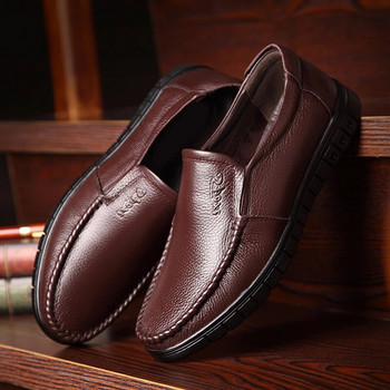 2023 Νέα ανδρικά παπούτσια Brand Father Casual Δερμάτινα Αντιολισθητικά Μαύρα Μεσήλικα παπούτσια 