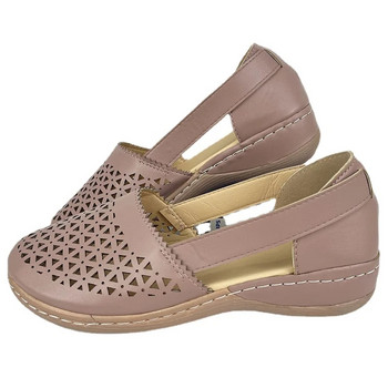 2023 Нови ретро обувки от изкуствена кожа с вдлъбнати плоски обувки Дамски обувки за пролет и лято с дебела подметка Дамски удобни ежедневни обувки с приплъзване Размер 44