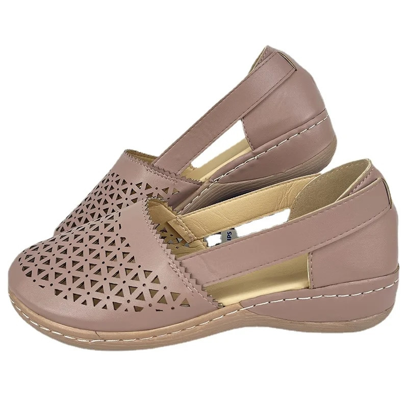 2023 m. Nauji retro pu odiniai tuščiaviduriai plokštumai Moteriški Pavasaris Vasara Batai su storu padu pleištiniais Moterims Patogūs laisvalaikio batai 44 dydis