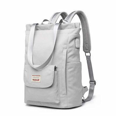 Нова едноцветна японска бяла унисекс ученическа ученическа чанта Голяма раница Водоустойчива ударопоглъщаща чанта за лаптоп