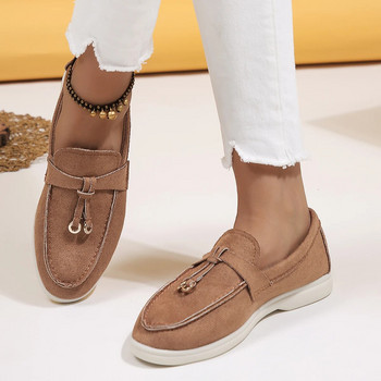 Нови дамски мокасини Дамски равни обувки Марка Висококачествени пролетни есенни ежедневни плоски обувки Кожени кашмирени единични обувки