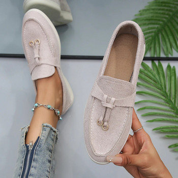 Νέα γυναικεία Loafers Slip σε γυναικεία φλατ Επώνυμα υψηλής ποιότητας Ανοιξιάτικα φθινοπωρινά casual Flat παπούτσια Δερμάτινα κασμίρ Μονά παπούτσια