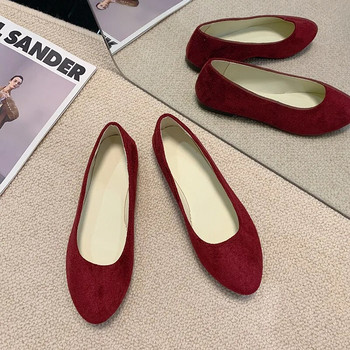 Νέα γυναικεία παπούτσια casual γυναικεία φλατ Άνοιξη Καλοκαίρι Suede slip-on Loafers Γυναικείες μύτες μύτη από καουτσούκ Flat παπούτσια Γυναικεία μπαλέτα
