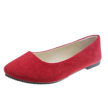 Нови дамски ежедневни обувки Дамски равни обувки Пролет Лято Велурени мокасини Дамски гумени равни обувки с остри пръсти Дамски балетни обувки