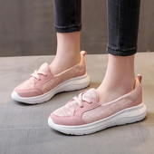 Moterys, kasdienis laisvalaikis, nauji batai, plokščiapadžiai amortizatoriai, patvarūs, minkšti padai, kvėpuojantys sportbačiai Patogūs, stilingi, neslystantys plokščiapadžiai batai