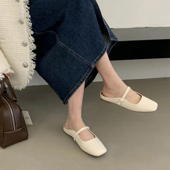 Корейски стил 2023 Нови летни дамски обувки Ретро сандали с голям размер за жени Модни ежедневни плоски обувки за жени Zapatos De Mujer