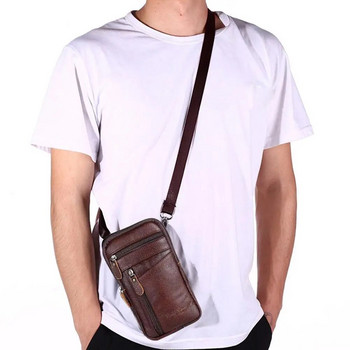 Мъжка кожена чанта за колан Многофункционална чанта за гърдите Мъжка чанта за телефон Портмоне през рамо Мъжки чанти за кръст Дамска мъжка чанта за колан