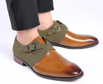 Nove modne muške retro antilop patchwork cipele s redovničkim remenom, oksfordske cipele, muške haljine, vjenčanice, maturalne cipele, cipele za povratak kući Sapato Social Masculino