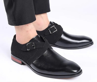 Nove modne muške retro antilop patchwork cipele s redovničkim remenom, oksfordske cipele, muške haljine, vjenčanice, maturalne cipele, cipele za povratak kući Sapato Social Masculino