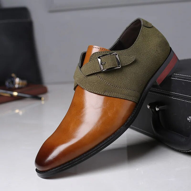 Nove modne muške retro antilop patchwork cipele s redovničkim remenom, oksfordske cipele, muške haljine, vjenčanice, maturalne cipele, cipele za povratak kući Sapato Social Masculino