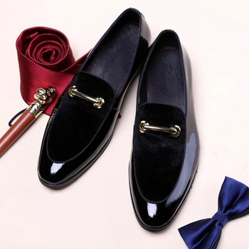 Νέα ανδρικά παπούτσια φόρεμα Shadow Patent Leather Luxury Fashion Groom Wedding Shoes Ανδρικά παπούτσια πολυτελείας ιταλικού στυλ Παπούτσια Oxford Big Size 48