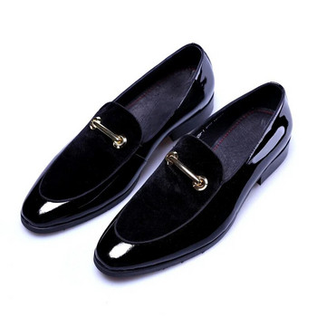 Нови мъжки рокли обувки Shadow лачени луксозни модни сватбени обувки за младоженеца Мъжки луксозни обувки в италиански стил Оксфорд голям размер 48