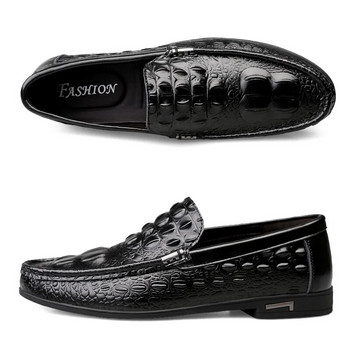 Ανδρικά δερμάτινα φλατ Νέα επώνυμη σχεδίαση αλιγάτορα Ανδρικά παπούτσια Penny Loafers στυλ μόδας Ανδρικά παπούτσια μοκασίνι