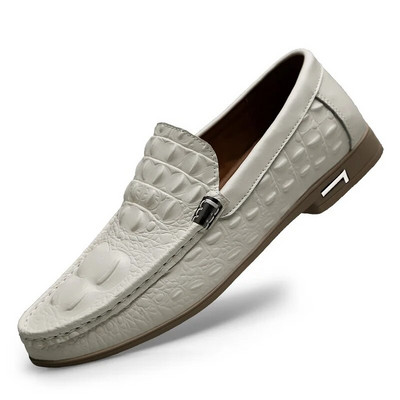 Vyriški odiniai plokščiapadžiai naujos markės aligatoriaus dizaino vyriški „penny loafers“ madingi vyriški mokasininiai batai