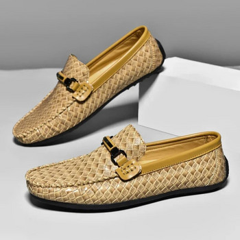 Δερμάτινα ανδρικά παπούτσια Slip on Breathable ανδρικά casual παπούτσια Πολυτελή μάρκα ανδρικά Loafers ελαφριά ανδρικά παπούτσια οδήγησης Zapatos Hombre