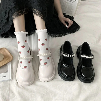 Ανοιξιάτικη πλατφόρμα Δερμάτινα παπούτσια Γυναικεία φλατ Casual Oxford Loafers Χοντρό κάτω γυναικεία Wedge παπούτσια Lolita Mary Jane Γυναικεία μοκασίνια