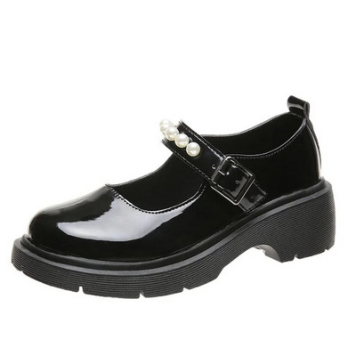 Kevadised platvormiga nahast kingad Naiste tasapinnalised vabaaja Oxfordi püksid, paksu põhjaga naiste kiil Lolita kingad Mary Jane naiste mokassiinid