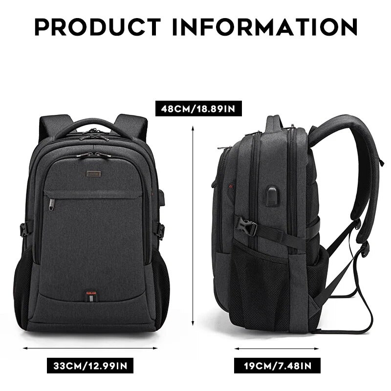 2024 m. nauja madinga vandeniui atspari verslo kuprinė vyrams Kelionių nešiojamojo kompiuterio kuprinė, 17,3 colio vyriška „Mochila“ paaugliams