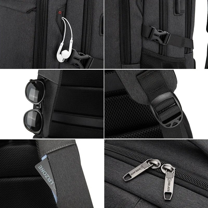 2024 m. nauja madinga vandeniui atspari verslo kuprinė vyrams Kelionių nešiojamojo kompiuterio kuprinė, 17,3 colio vyriška „Mochila“ paaugliams