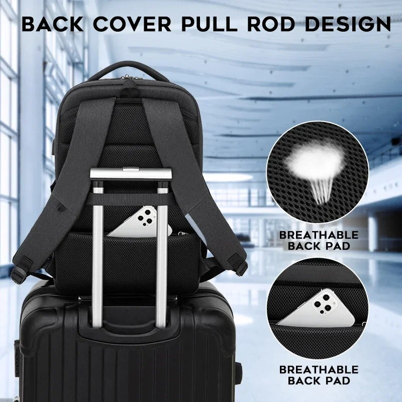 2024 m. nauja madinga vandeniui atspari verslo kuprinė vyrams Kelionių nešiojamojo kompiuterio kuprinė, 17,3 colio vyriška „Mochila“ paaugliams