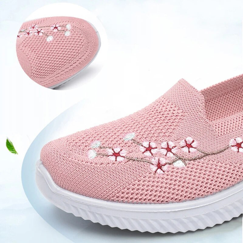 Tenisice Ženske mrežaste prozračne udobne matične cipele s cvjetnim motivima Meka jednobojna modna obuća Ženska lagana Zapatos de mujer
