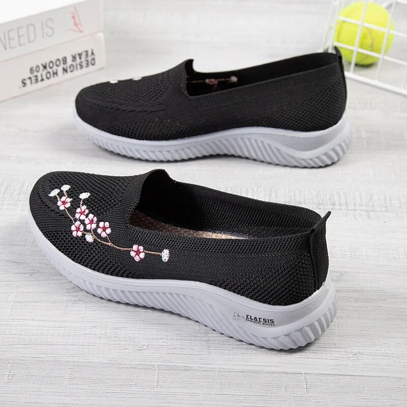 Tenisice Ženske mrežaste prozračne udobne matične cipele s cvjetnim motivima Meka jednobojna modna obuća Ženska lagana Zapatos de mujer