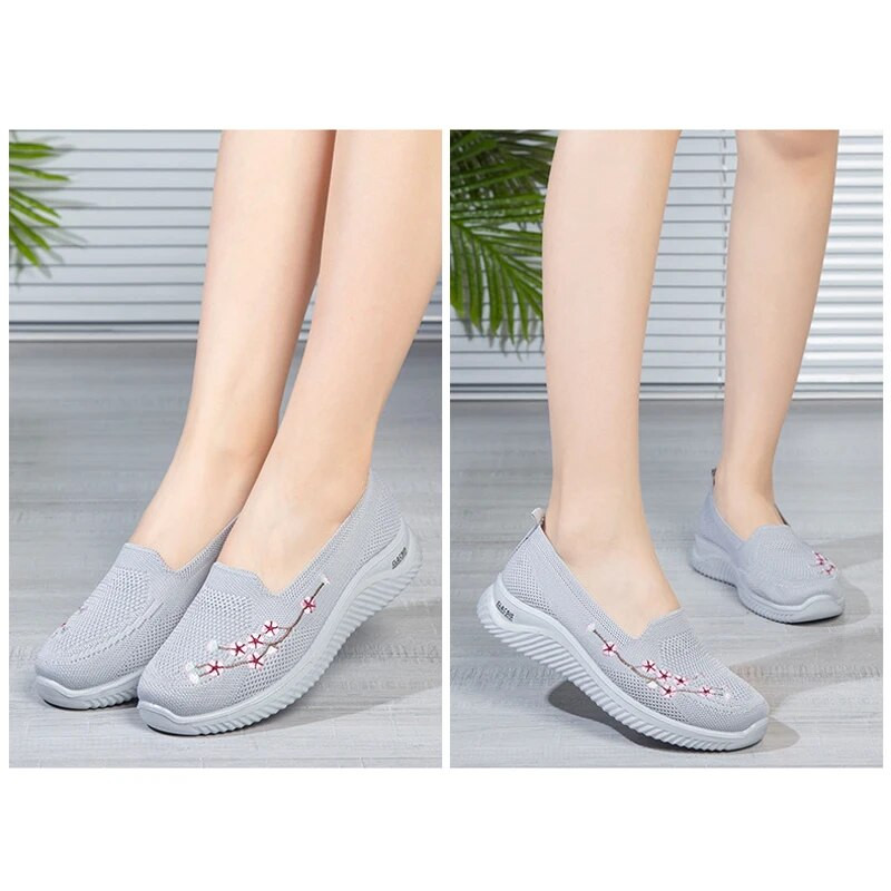 Tenisice Ženske mrežaste prozračne udobne matične cipele s cvjetnim motivima Meka jednobojna modna obuća Ženska lagana Zapatos de mujer