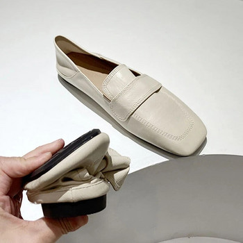 кожени мокасини за жени с равни обувки с квадратни пръсти, плитки удобни ежедневни дамски обувки тип „муле“ парти обувки за шофиране vc3498