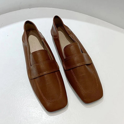 odiniai bateliai moterims plokščiapadžiai batai kvadratiniais pirštais slydimo ant seklių patogūs laisvalaikio moteriški batai vairavimo vakarėliui vc3498