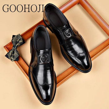 Мъжки маркови кожени официални обувки Обувки за рокля Oxfords Модни ретро обувки Елегантни работни обувки Пряма доставка Размер 38-48