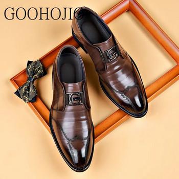 Мъжки маркови кожени официални обувки Обувки за рокля Oxfords Модни ретро обувки Елегантни работни обувки Пряма доставка Размер 38-48